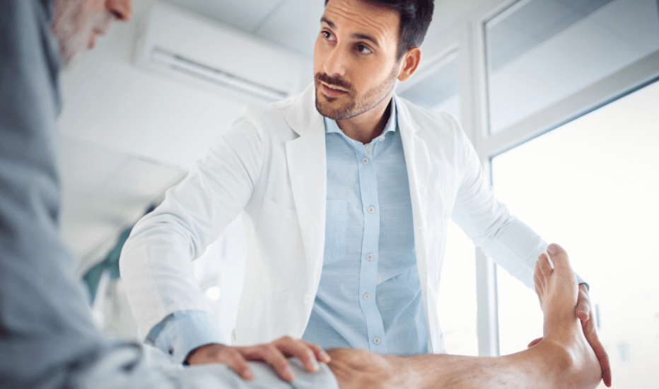 Physiotherapist giving tips to a patient